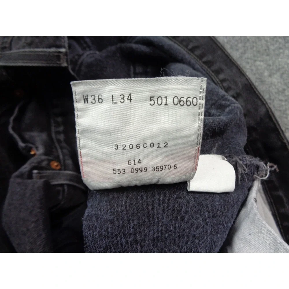 Vintage Levis 501 Jeans Mens 36x34 (34x34) Black Denim USA Made Washed 90s Faded